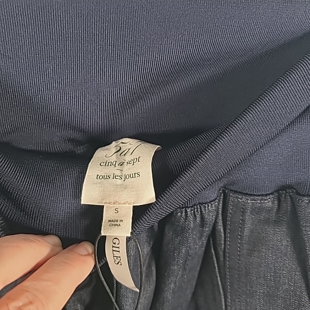Cinq a Sept Giles Denim Pull On Elastic Cargo Jogger Pants Raw Indigo Blue Sz S - Picture 6 of 8